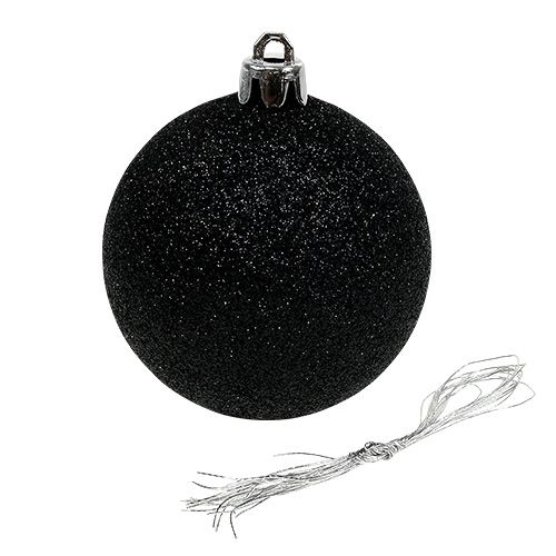 položky Vánoční koule černá mix Ø7cm plast 6ks