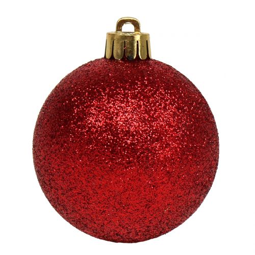 položky Vánoční koule mix rozmanitá červená Ø3,5cm - Ø5,5cm 30ks