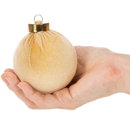 Vánoční ozdoby, sametový vzhled, mix teplých barev, 8 cm, 12 kusů | Floristik24.cz