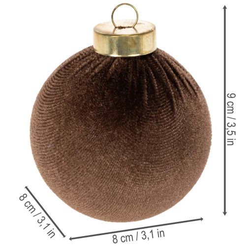 Vánoční ozdoby, sametový vzhled, mix teplých barev, 8 cm, 12 kusů | Floristik24.cz