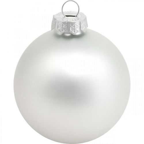 položky Skleněná koule, ozdoby na stromeček, vánoční koule stříbrná V8,5cm Ø7,5cm pravé sklo 12ks