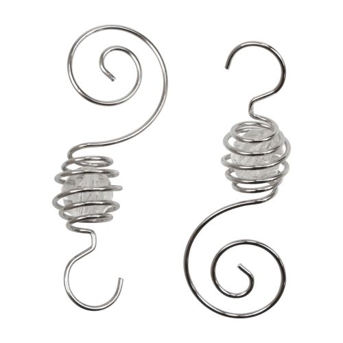 Floristik24 Vánoční věšák na koule, věšák na koule stříbrný 7cm 6ks