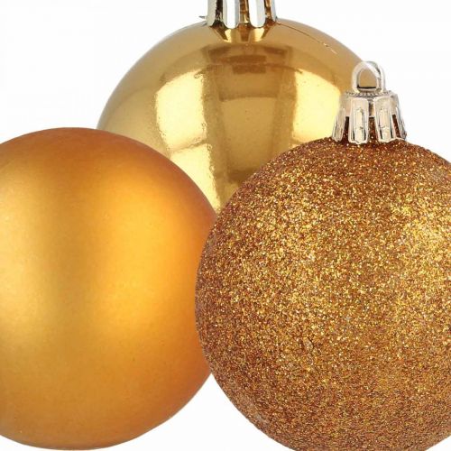 položky Vánoční koule, vánoční ozdoby, ozdoby na stromeček oranžová plast Ø6cm 10ks