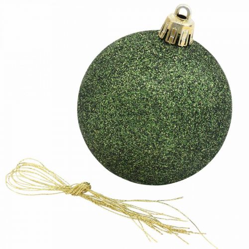 položky Vánoční koule, adventní dekorace, ozdoby na stromeček oranžová / zlatá / zelená Ø5,5cm plast 10ks