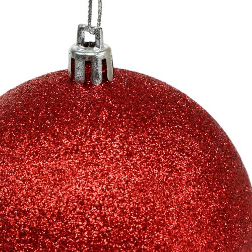 položky Vánoční koule z plastu červená, bílá Ø8cm 3ks