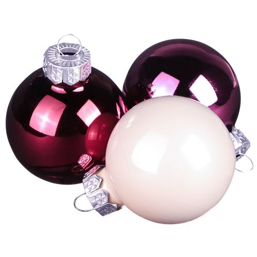 položky Vánoční koule skleněné Berry Mix stromové koule Ø4cm 24 ks