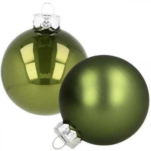Skleněné vánoční koule zelená mix Ø6cm 24ks