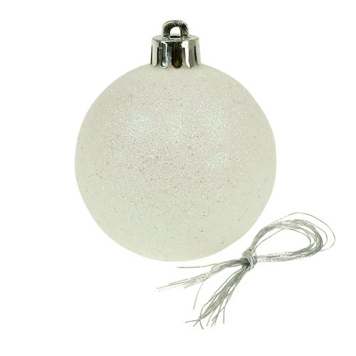 položky Vánoční koule plastové bílá-perleť Ø6cm 10ks