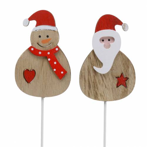Floristik24 Dekorační špunt Santa Claus/Sněhulák 7cm 12 ks