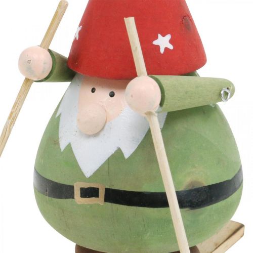 položky Gnome na lyžích dekorativní figurka dřevěná Vánoční figurka Gnome V13cm