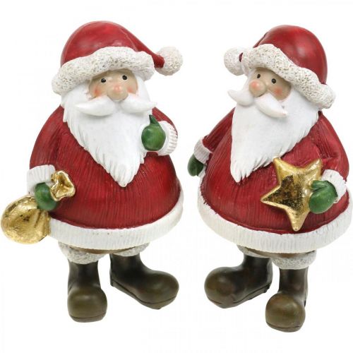 Floristik24 Deko figurka Santa Claus s hvězdou / taška H13cm 2ks