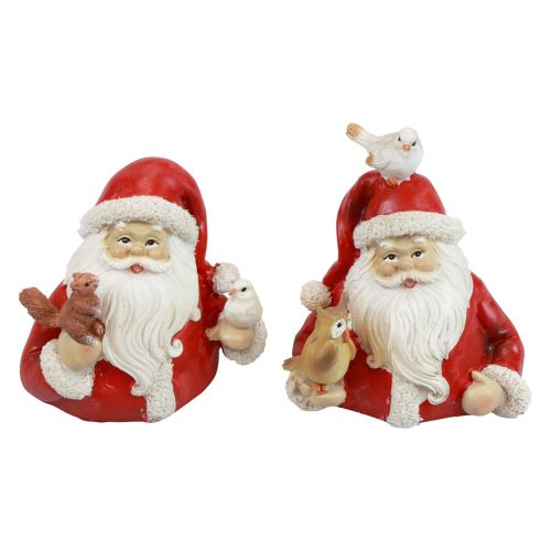 Vánoční figurky Santa Claus se zvířátky 10x7x9cm 2ks