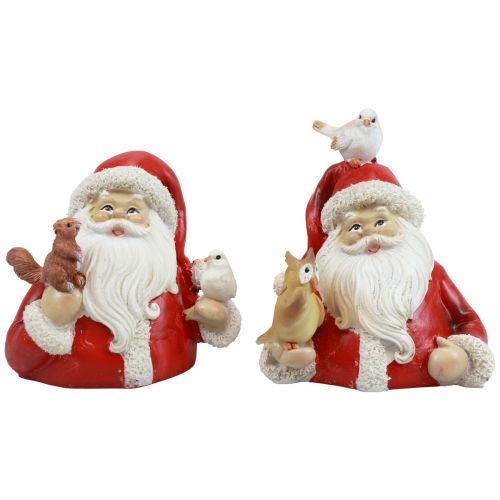 položky Vánoční figurky Santa Claus se zvířátky 10x7x9cm 2ks