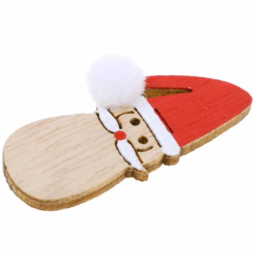 Floristik24 Bodová dekorace Santa Claus hlava dřevo 4,5cm 36str