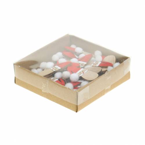 Floristik24 Bodová dekorace Santa Claus hlava dřevo 4,5cm 36str