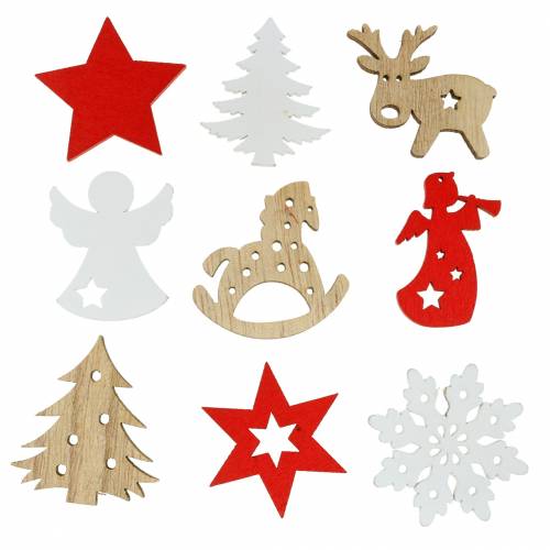 Floristik24 Sypaná dekorace vánoční sortiment dřevo 72ks