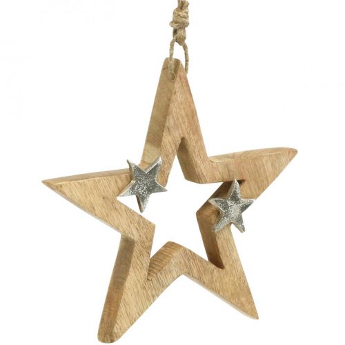 položky Vánoční hvězda k zavěšení Hvězda dřevěná dekorace Vánoce V22cm