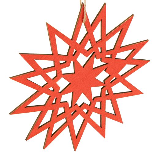 položky Dřevěná vánoční ozdoba hvězda k zavěšení Ø12/15cm 8 kusů