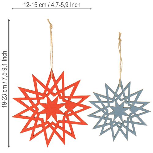 položky Dřevěná vánoční ozdoba hvězda k zavěšení Ø12/15cm 8 kusů