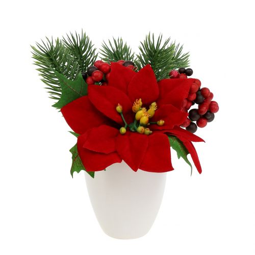 Floristik24 Vánoční hvězda v červeném květináči umělé H11cm