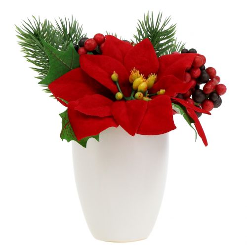 položky Vánoční hvězda v červeném květináči umělé H11cm
