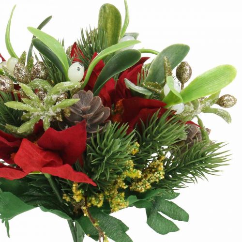 Floristik24 Umělá zimní kytice se šiškami, adventní dekorace L30cm svazek 4ks