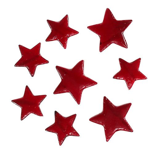 Floristik24 Vánoční hvězda mix 4-5cm lesklá červená 72ks