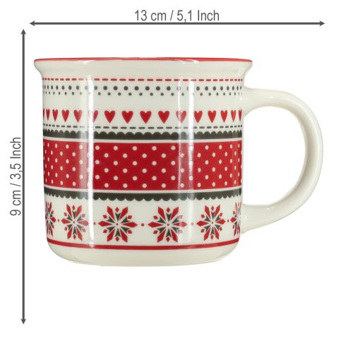 položky Vánoční hrnek keramický hrnek červený a bílý Ø10cm V9cm
