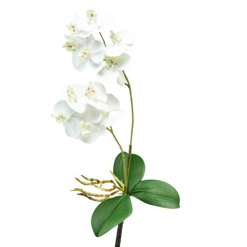 Bílá orchidej na trsátko umělá Phalaenopsis Real Touch 39cm