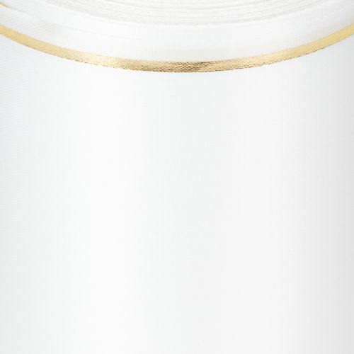 položky Bílá věncová stuha se zlatým okrajem pro počítačový tisk, saténová stuha, voděodolná, 25m x 125mm
