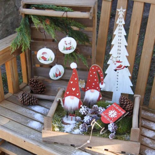 Floristik24 Deco adventní kalendář čísla jedle kov V50,5cm