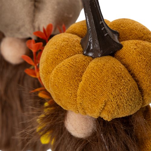 Podzimní figurka dýňového trpaslíka se slunečnicí a vousy 16cm 2ks | Floristik24.cz