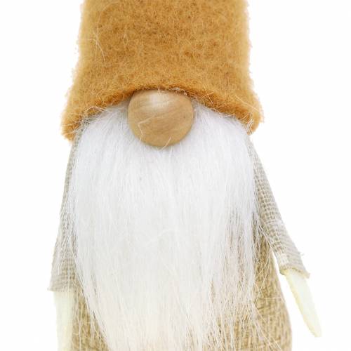 položky Gnome s vousy hnědý, bílý, přírodní 16cm 2ks
