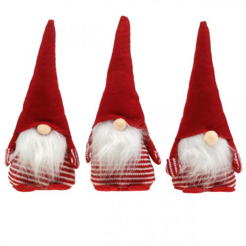 Floristik24 Trpaslík s plnovousem, adventní dekorace, ozdobný trpaslík V24cm Š9cm 3ks