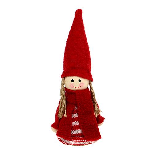 Gnome girl 12cm červená, bílá 6ks