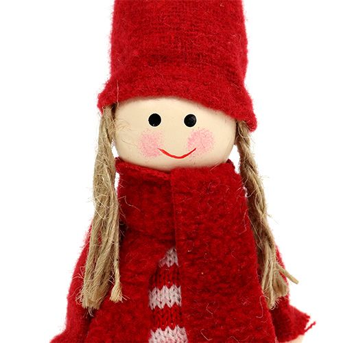 Floristik24 Gnome girl 12cm červená, bílá 6ks