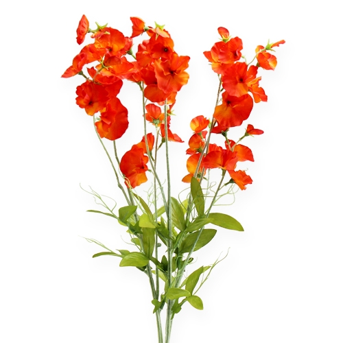 Floristik24 Hrášek umělá květina oranžová, červená 75cm 3ks