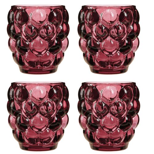 položky Lucerna Berry Skleněný dekorativní svícen na čajovou svíčku Ø9cm V9,5cm 4 ks