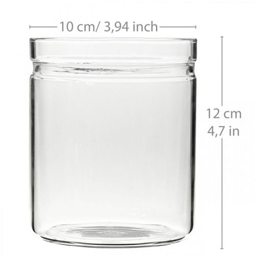 Floristik24 Váza na květiny, skleněný válec, skleněná váza kulatá Ø10cm V12cm