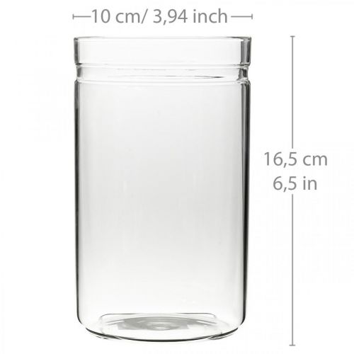 položky Váza na květiny, skleněný válec, skleněná váza kulatá Ø10cm V16,5cm