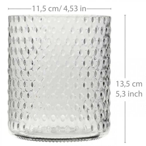 položky Skleněná lucerna, váza na květiny, kulatá skleněná váza Ø11,5cm H13,5cm