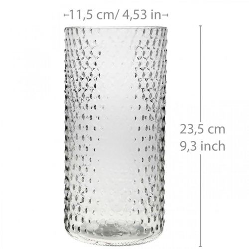 Váza na květiny, skleněná váza, sklo svíčky, skleněná lucerna Ø11,5cm V23,5cm