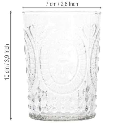 Skleněná lucerna na hurikán, svícen, držák na čajové svíčky, sklo Ø7,5 cm V10 cm | Floristik24.cz