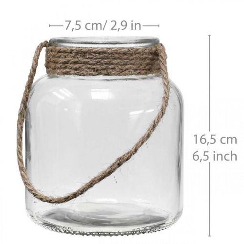 položky Skleněná lucerna, stojánek na čajovou svíčku k zavěšení V16,5cm Ø14,5cm