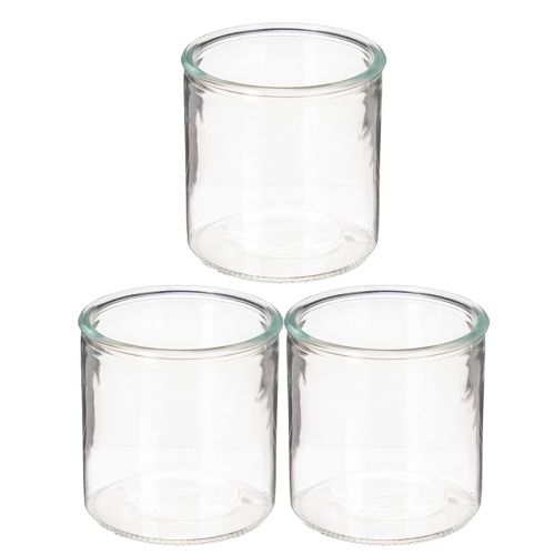 Skleněná válcová váza, průhledná, univerzální, 10 cm, 3 kusy | Floristik24.cz