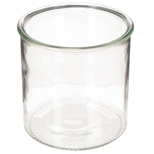 Skleněný držák na čajové svíčky, kulatý, čiré sklo, univerzální, 12 cm, 2 kusy