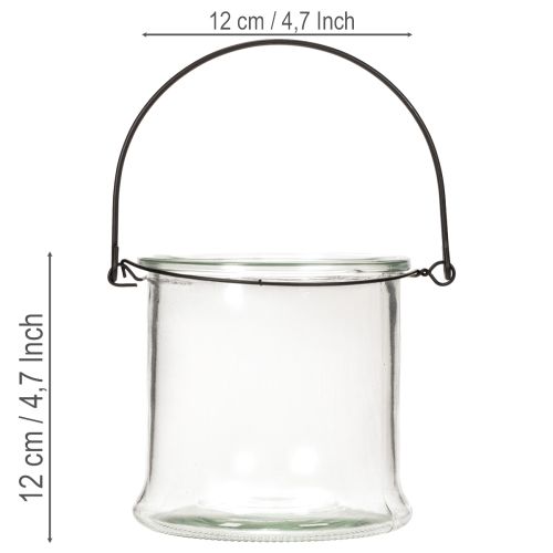 Skleněná závěsná lucerna Ø12cm V12,5cm 2 ks | Floristik24.cz