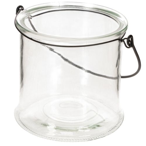 Skleněná závěsná lucerna Ø12cm V12,5cm 2 ks | Floristik24.cz
