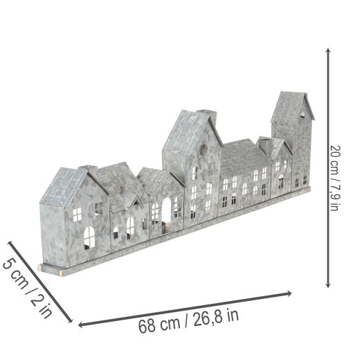 Dekorativní řada domečků s držáky na čajové svíčky, adventní dekorace, 68 cm | Floristik24.cz