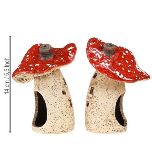 položky Keramická lucerna muchomůrky podzimní dekorace V12,5/14cm 2 ks
